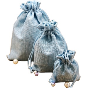 Fashionable Recyclable Custom Print Logo Jute Jewelry Pouch <b>Small</b> Hemp Linen Soap <b>Drawstring</b> <b>Bags</b> - Product Image 1