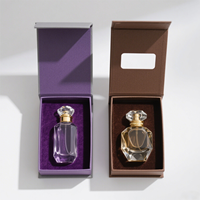 Emballage de boîte de parfum cosmétique en carton de luxe à impression personnalisée Flacon de parfum en verre vide de 50ml avec boîte Emballage magnétique