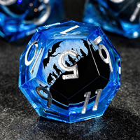 Ensemble de 7 dés DND en résine liquide rouge cramoisi Dragon Moon, faits à la main, dés polyédriques tranchants, pour jeux de société Dungeons & Dragons, coffret cadeau
