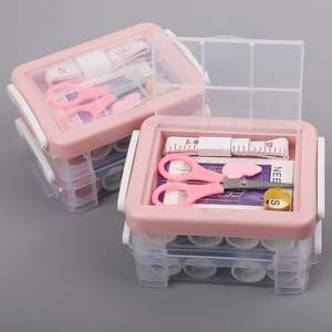 Wholesale Portable <b>Mini</b> Travel Sewing <b>Kit</b> Transparent Plastic Hotel & Home Extension Case Perfect Gift for Adults DIY Embroidery - Product Image 3