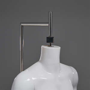 Mannequin demi-corps réglable en plastique AFELLOW, mâle/femelle, à suspendre, avec base métallique pour présentation de vêtements - Product Image 6