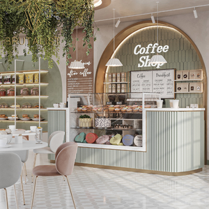 Vetrina per Pasticceria in Legno e Vetro Personalizzata e Set di Armadietti per Torte per Esposizione in Negozi di Dolci Moderni e Design d'Interni per <span class=keywords><strong>Pasticcerie</strong></span> - Product Image 1