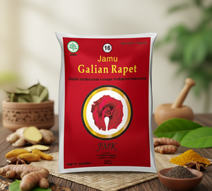 Galian Rapet JMK Herbal Jamu 7g x 5 piezas ofrece cuidado femenino natural que ayuda a tensar y refrescar la zona íntima con hierbas de confianza. - Product Image 1