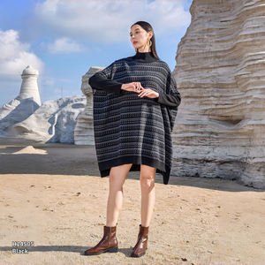 <span class=keywords><strong>Robe</strong></span> en tricot de luxe pour femmes, élégante, motif jacquard, manches longues, <span class=keywords><strong>robe</strong></span> chaude en mélange de <span class=keywords><strong>laine</strong></span>, <span class=keywords><strong>robe</strong></span> pull mi-<span class=keywords><strong>longue</strong></span> pour l'automne et l'hiver - Product Image 2