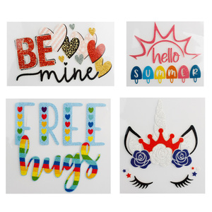 Thiế<span class=keywords><strong>t</strong></span> kế mới chấ<span class=keywords><strong>t</strong></span> lượng cao long lanh đầy màu sắc bù đắp truyền nhiệ<span class=keywords><strong>t</strong></span> in logo cotton <span class=keywords><strong>t</strong></span> Áo sơ mi - Product Image 1