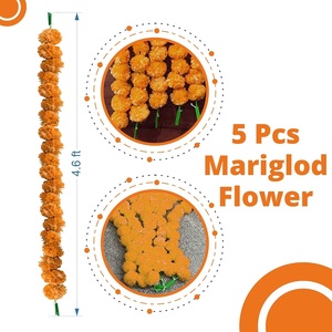 Guirnalda Decorativa de Flores Artificiales de Caléndula, Juego de 5 Guirnaldas Colgantes de Caléndula para Decoración del Hogar, Oficina, Templo o Entrada - Product Image 2