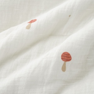 Housse <span class=keywords><strong>de</strong></span> couette en lin à volants pour tout-petits, couverture <span class=keywords><strong>de</strong></span> lit bébé ajustée, couvertures douces et respirantes en mousseline <span class=keywords><strong>de</strong></span> coton pour filles et garçons, édredons en coton motif champignon - Product Image 4