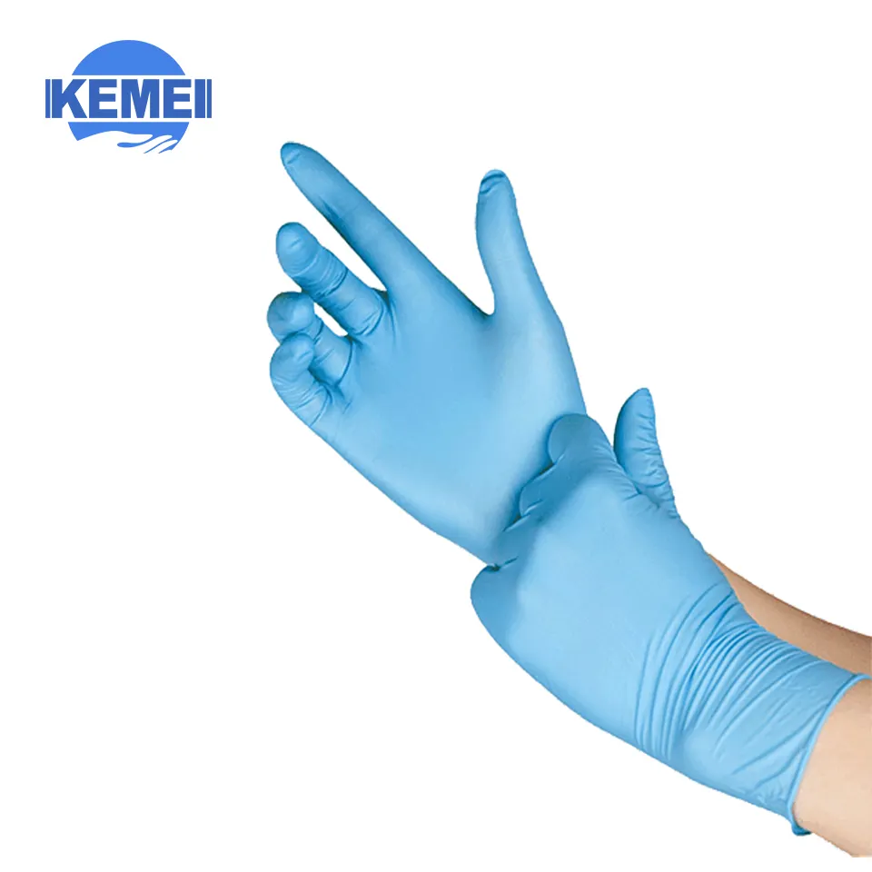 Esame dei guanti senza polvere di nitrile blu cina in vendita