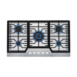 Estufa de <span class=keywords><strong>gas</strong></span> de acero inoxidable, dispositivo de seguridad de hierro fundido de 5 quemadores, estufa de <span class=keywords><strong>cocina</strong></span> de <span class=keywords><strong>gas</strong></span>, estufa integrada al por mayor en todo el mundo - Product Image 1
