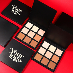Palette de fond de teint minéral 9 couleurs en gros Palette de <span class=keywords><strong>contour</strong></span> de maquillage en poudre pressée imperméable avec Palette de bronzage surligneur - Product Image 1