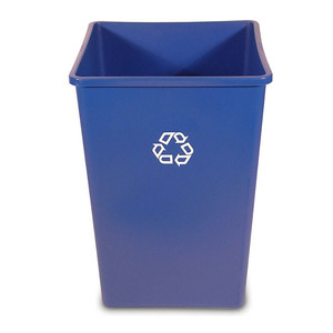 Cestino per rifiuti blu quadrato da 132,5 litri, contenitore per la raccolta differenziata per uso ufficio - Product Image 1