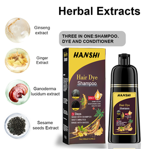 Shampoo colorant capillaire noir brun naturel 3 en 1 pour couvrir les cheveux gris et blancs en 5 minutes, hommes femmes, prix d'usine original OEM - Product Image 4