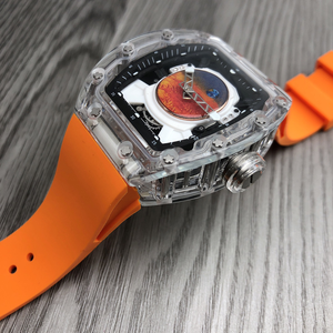 Nouvelle Montre Mécanique Homme 2026 Thème Spatial Cadran Mars Boîtier Tonneau Verre Transparent avec Bracelet Caoutchouc Orange pour Style Urbain - Product Image 6