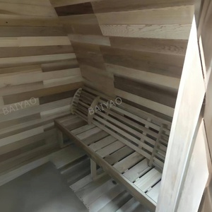 Nuevo conjunto de kit de sala de vapor de sauna comercial de madera de cedro rojo canadiense puro para exteriores - Product Image 4