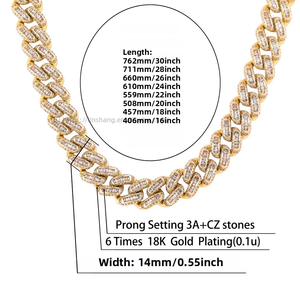 Hip-hop Necklace Versatile High-end <b>Copper</b> Inlaid Zircon Unisex European American Jewelry Wholesale - Product Image 4