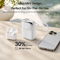 Chargeur portable en gros 10000mAh 20000mAh avec câble L intégré PD 22.5W, batterie externe haute capacité compacte avec affichage numérique
