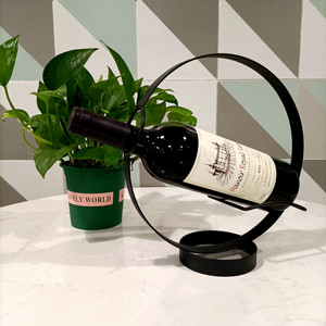 Présentoir métallique rond de Table pour <span class=keywords><strong>vin</strong></span>, 4 pièces, support de rangement du <span class=keywords><strong>vin</strong></span>, pour <span class=keywords><strong>bouteille</strong></span> unique, comptoir - Product Image 4