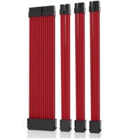 Lot de 4 mailles tressées en nylon noir rouge blanc de 30cm pour les cartes mères et les housses de cartes graphiques CPU 24PIN 8PIN.