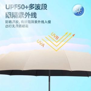 Parapluie extra large de 135 cm entièrement automatique avec protection UV pour le soleil et la pluie, pliable double taille pour hommes et femmes - Product Image 3