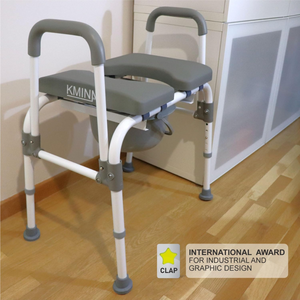 KMINA K30035 Siège de toilette surélevé, chaise de toilette avec siège réglable (3 en 1) pour adultes, blanc - Product Image 3