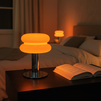 Lampe de chevet en verre en forme de champignon, rechargeable, fonctionnant sur batterie, style coréen, objet décoratif, lampe d'ambiance pour table