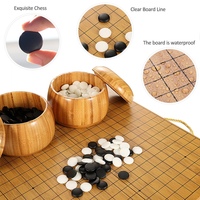Portable Go Set Wood Go Board Game Set Go Chess Game with Storage Box Chinese Strategy Board Game