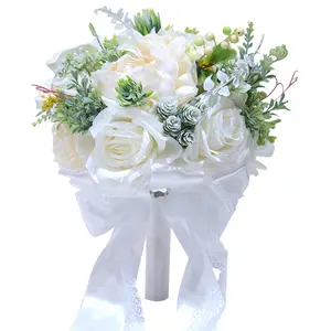 Shangji — grand Bouquet de fleurs artificielles, 300 cm, fausses fleurs, pour un mariage, pour la mariée, rouge bordeaux, blanc, bleu Royal, vente en gros, A-963