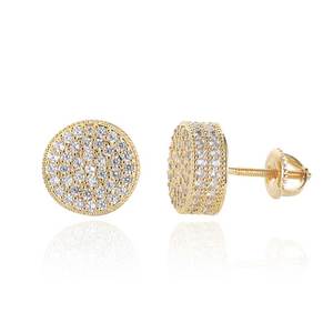 Boucles d'oreilles Hiphop tendance en cuivre micro-incrusté de zircon, double cercle, style simple et personnalisé, pour hommes et femmes - Product Image 4