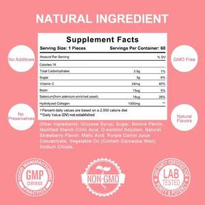 Коллагеновые жевательные конфеты для красоты кожи, под собственной торговой маркой, с витамином С, веганские - Product Image 6