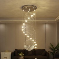 Lustres suspendus au plafond en cristal de luxe, sur mesure, pour hôtel, grands, longs, à hauteur réglable, avec éclairage LED