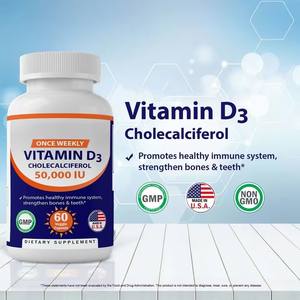 Suplemento Vitamínico con Etiqueta Personalizada de Fábrica, 60 Cápsulas Veganas de Vitamina D3 50000 UI, Cápsula de Vitamina D3 para el Apoyo Inmunitario - Product Image 2