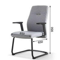 Chaise de bureau exécutive au design moderne avec pieds fixes et accoudoirs 3DPU réglables pour bureau à domicile, immeuble de bureaux – Mobilier confortable