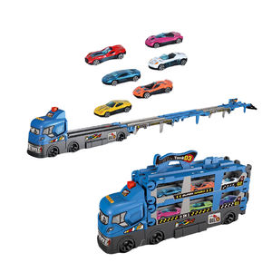 儿童弹射式集装箱卡车玩具大型运输车套装三层弹射折叠卡车金属压铸汽车玩具 - Product Image 1