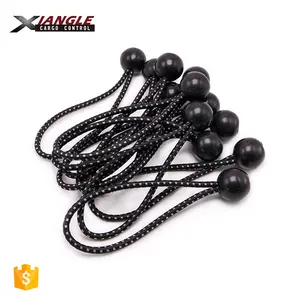 24pcs Outdoor Camping Elastic Band Plastic Tent Clips Black Ball Bungee Cords Set