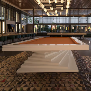 Table de billard professionnelle de luxe sur mesure <span class=keywords><strong>8</strong></span>/9 pieds - Table de billard moderne à 9 boules, pieds en bois massif, plateau en ardoise, poches en cuir véritable, acier inoxydable - Product Image 1