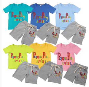 2021 ultima Estate del ragazzo Camicie abbigliamento per bambini in maglia di cotone maniche corte raglan boutique di abbigliamento per bambini ragazzi vestiti può aggiungere logo - Product Image 1