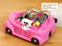 Mini aspirateur de bureau portable et mignon en forme de voiture, à piles, pour nettoyer les éclats de papier, idéal comme cadeau pour enfants et pour l'école