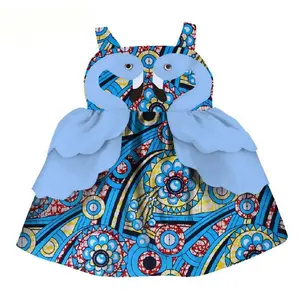 Summer Bain Riche kids cotton wax clothing African printed cotton dress for girls African girls clothing