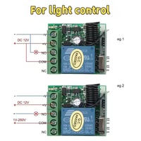 Module récepteur de relais sans fil 433 MHz 12V 1CH pour porte de garage, télécommande marche/arrêt