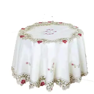 vintage tablecloth flower design embroidery square table cloth for High Quality Home Cloth Table