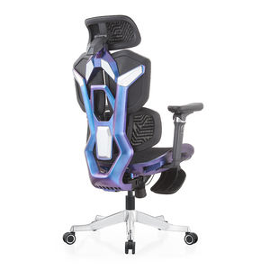 Sillas Gamer Pro con Base de <span class=keywords><strong>Aluminio</strong></span> Personalizada, Reposabrazos 6D, Silla Ergonómica Gamer de Malla Completa, Silla de Juego Reclinable con Reposapiés - Product Image 1