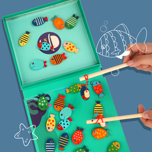 Puzzle ABC per l'ordinamento dei colori e l'apprendimento dell'alfabeto, gioco di pesca magnetico in legno <span class=keywords><strong>con</strong></span> 26 pezzi di <span class=keywords><strong>pesci</strong></span> magnetici in legno inclusi - Product Image 3