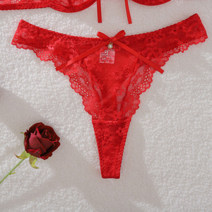 HXZ4641A sıcak kadın kırmızı iç çamaşırı dantel yay görmek iç çamaşırı seti seksi sutyen alçak Bikini çiçek işlemeli iç çamaşırı - Product Image 3