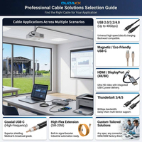 Cable USB C PD3.1 de 240W, 5A, Carga Rápida, Ángulo Recto, Chip E-Marker, Cable de Datos Trenzado Corto para Cableado Interno de Dispositivos Electrónicos