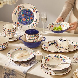 Luxury New-style Chinese Porcelain Tableware <b>Set</b> Includes Bowls Home Use Gift for Housewarming Wedding Dishwasher <b>Microwave</b> Safe - Product Image 1