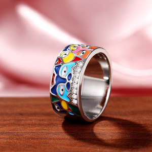 Anello con Design Occhio Colorato, Stile Artistico, Anello da Dito per Donne - Product Image 6