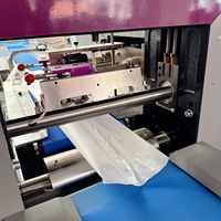Machine d'emballage automatique numérique à scellage sur 4 côtés et scellage arrière pour le remplissage et l'emballage de pain, rouleaux d'œufs, croissants, gaufres, hamburgers