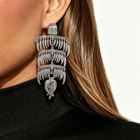 Boucles d'oreilles pendantes vintage en forme de feuille avec pompon pour femme, bijoux fantaisie rétro