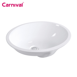 <span class=keywords><strong>Lavabo</strong></span> de Cerámica Ovalado Empotrado Bajo Encimera de Diseño Moderno para Baño de Hotel - Product Image 2