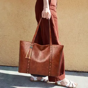 Bolsa de mão retrô feminina de marca chinesa, sacola de mão luxuosa com rebite para mulheres, fabricante chinês de moda promocional, atacado